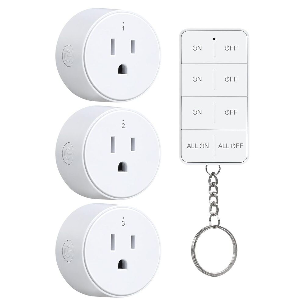 Mini Round Remote Control Outlet Plug 200FT Range Preprogrammed Smart Home - Picture 1 of 6